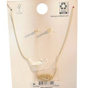 Believe in BRILLIANCE 14kt gold flash Plated Cubic Zirconia Necklace and Earring